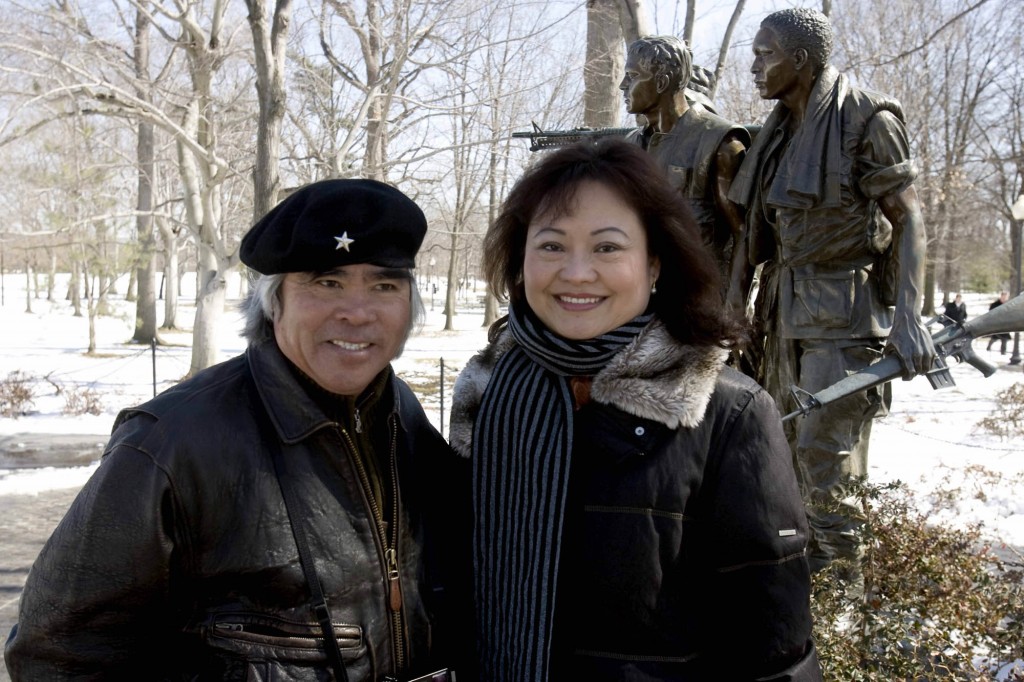 Nick Ut with Phan Thi Kim Phuc in May, 2009 at Vietnam War Memorial Soldiers in Washington D.C (AP Photo/Nick Ut)